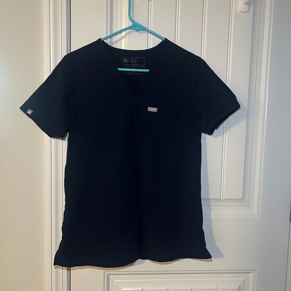 Figs Navy Scrub Top - S